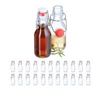Relaxdays Bouteille en Verre, lot Pratique de 24, à remplir, capacité de chacune : 100 ML, Transparente