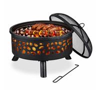 Relaxdays Braséro avec barbecue et pare-étincelles