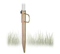 Relaxdays Broche à gazon jardin en acier galvanisé avec poignée résistant pour support tige de parasol jusqu'à 32 mm H=43 cm, bronze