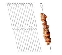 Relaxdays Brochette Pratique en Lot de 30, Acier Inoxydable, H x L x P : 30,5 x 2,5 x 0,3 cm, argentée