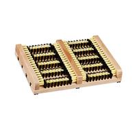 Relaxdays Brosse à Chaussure, Support antidérapant, à Poils durs, Gratte-Bottes pour l’extérieur, Bois, Nature