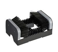 Relaxdays Gratte-Pieds avec brosses Tout Autour, paillasson d'extérieur, Poils Robustes, Fixation au Sol, Noir/Gris