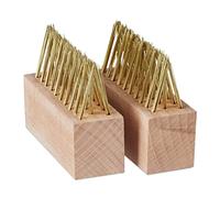 Relaxdays Brosse à joints, lot de 2, fils en acier, jardin, pour mousse & mauvaises herbes, couleurs laiton et nature