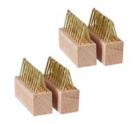 Relaxdays Brosse à Joints, Lot de 4, Fils en Acier, Jardin, pour Mousse & Mauvaises Herbes, Couleurs Laiton et Nature