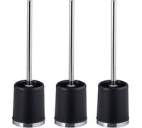 relaxdays Brosse à WC avec support, set de 3 pièces