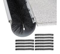Relaxdays Brosse de gouttière, Set de 10, Protection de gouttière, Contre Feuilles, Oiseaux, 100 x 12 cm, Noir