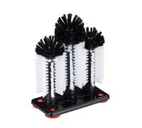 Relaxdays Brosse Lave-Verre, avec Ventouse, gastronomie, fêtes & Bar, goupillon, HLP: 22 x 18,5 x 9,5 cm, Blanc/Noir
