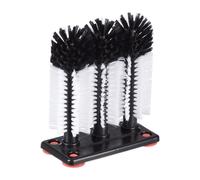 Relaxdays Brosse Lave-Verre, avec Ventouse, gastronomie, fêtes & Bar, goupillon, HLP: 22 x 18,5 x 10 cm, Blanc/Noir