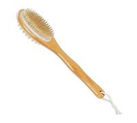Relaxdays Brosse pour Le Dos, 2 côtés utilisables, 37 cm, Poils naturels et Picots de Massage, Nature - Blanc