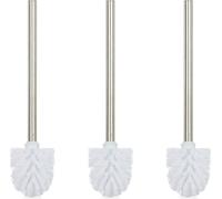 relaxdays Brosse pour toilettes, set de 3, blanc