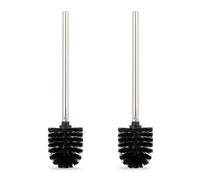 Relaxdays Brosse WC de Rechange, Set de 2, Brosse Toilettes tête Amovible Salle de Bain Toilettes, HxD:36 x 8 cm, Noir