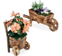 relaxdays Brouette à plantes, jeu de 2 pièces