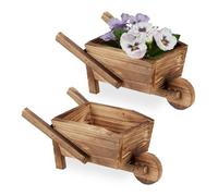 relaxdays Brouette à plantes, jeu de 2 pièces