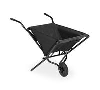 Relaxdays Brouette de Jardin Pliable, Roue en Caoutchouc sans air, Acier & Polyester, 46 litres, HLP 70x112x67 cm, Noire