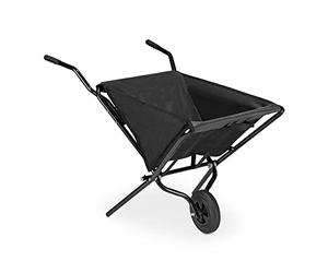 Relaxdays Brouette de Jardin Pliable, Roue en Caoutchouc sans air, Acier & Polyester, 46 litres, HLP 70x112x67 cm, Noire