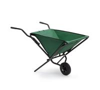 Relaxdays Brouette pliable pouvant être accrochée au mur, charge max. 30 kg, H x L x P : 66 x 42 x 112 cm, verte, Vert