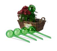 Relaxdays Bulle d’arrosage pour Vos Plantes, Lot de 5, contenance : 250 ML, en Plastique, H x D 28 x 8 cm, Verte