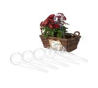 Relaxdays Bulle d’arrosage pour Vos Plantes, Lot de 6, contenance : 250 ML, en Plastique, H x D 28 x 8 cm, Transparente