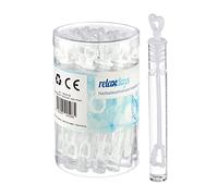 Relaxdays Bulles de Savon Mariage, Lot de 96, poignée en Forme de cœur, décoration, Cadeau invités, Blanc/Transparent