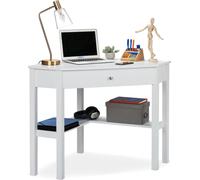 relaxdays Bureau d'angle blanc
