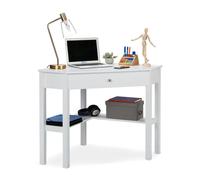 Relaxdays Bureau d'angle blanc