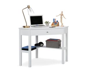 Relaxdays Bureau d'angle blanc