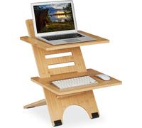 relaxdays Bureau debout Rehausse en bambou