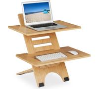relaxdays Bureau debout Rehausse en bambou