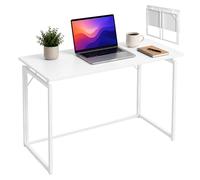 Relaxdays Bureau, H x L x P : 74 x 100 x 50 cm, Pliable, Gain de Place, Bureau pour télétravail, Blanc