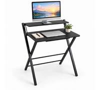 Relaxdays Bureau pliant avec rehausseur d'écran