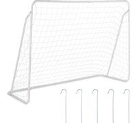 Relaxdays Grande Cage de Foot, pour Petits et Grands, résistante, en métal, HLP : 153x217x75 cm, Jardin, banche