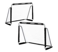 Relaxdays But de football, lot de 2, enfants et adultes, HLP : 110 x 150 x 75 cm, métal, cage stable pour foot, noir