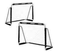 Relaxdays But de Football, Lot de 2, Enfants et Adultes, HLP : 110 x 150 x 75 cm, métal, Cage Stable pour Foot, Noir