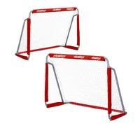 Relaxdays But de football, lot de 2, enfants et adultes, HLP : 110 x 150 x 75 cm, métal, cage stable pour foot, rouge