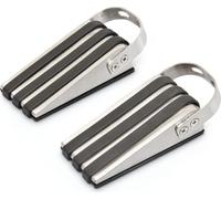 relaxdays Butoir de porte Acier inoxydable Set de 2 pièces caoutchoutées