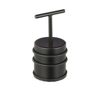 Relaxdays butoir de Porte avec poignée, Lot de 2, Porte & fenêtre, arrêt de Porte, Haut, intérieur, Caoutchouc, INOX, ∅ 7 cm, Noir