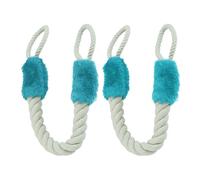 Relaxdays Butoir de Porte, Lot de 2, arrêt, sécurité, 60cm, Anti-pincement pour Enfants & Animaux, Beige/Bleu