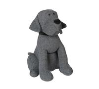 Relaxdays Butoir de porte chien, se tient droit, rempli, pour l'intérieur, HLP 28x17x19 cm, tissu rempli de sable, gris