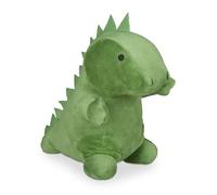 Relaxdays Butoir de Porte Dinosaure, Tissu, rempli de Sable, Sol, intérieur, Lourd, Sac déco, Animal, 24x16x24 cm, Vert