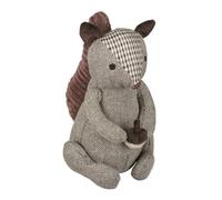 relaxdays Butoir de Porte en Forme d’écureuil, décoratif, Tissu, Sable, Lourd, HLP 26x17x22 cm, Sol & intérieur, Brun