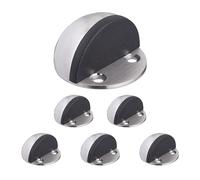 Relaxdays Butoir de Porte, en lot Pratique de 6, pour Le Sol, à Visser ou à Coller, argenté et Noir