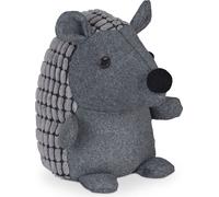 Relaxdays Butoir de Porte Hérisson, Tissu, pour Le Sol, intérieur, cale déco, Doux, Lourd, 20 cm de Haut, Gris foncé