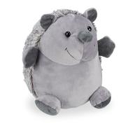 Relaxdays Butoir de porte Hérisson tissu pour le sol intérieur cale animale décorative doux lourd 19 5 cm gris