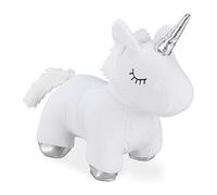 Relaxdays Butoir de Porte Licorne, Tissu rempli de Sable, Doux & Lourd, cale décorative, intérieur, 25 cm de Haut, Blanc