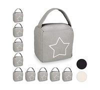 Relaxdays Butoir de Porte, Lot de 10, butoir pour Porte avec poignée, 18,5 x 14 x 10 cm, Gris