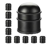 Relaxdays Butoir de Porte, Lot de 10, Lourdes Portes & fenêtres, en Acier Inoxydable & Caoutchouc, Haut & Rond, ∅ 7 cm, Noir