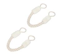 Relaxdays Butoir de Porte, Lot de 2, arrêt, sécurité, 60cm, Anti-pincement pour Enfants & Animaux, Beige/Blanc