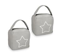 Relaxdays Butoir de Porte, Lot de 2, butoir pour Porte avec poignée, 18,5 x 14 x 10 cm, Gris