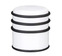 Relaxdays butoir de Porte, Lot de 2, pour Sol, Portes et fenêtres, ∅ 7 cm, 3 Cercles Caoutchouc, Courants d'air, Blanc
