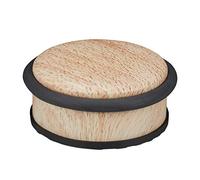 Relaxdays Butoir de Porte, Lot de 4, Lourd, Acier Inoxydable, Caoutchouc, Plat, cale à Aspect boisé, 5 x 10,5 cm, Nature